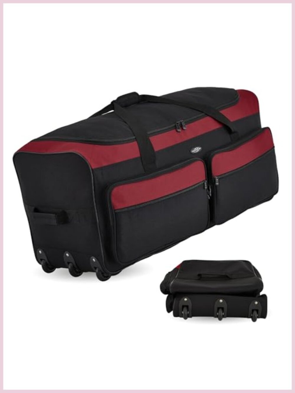 36 Inch Expandable Rolling Duffel Bag 3-Wheel Collapsible Travel Luggage